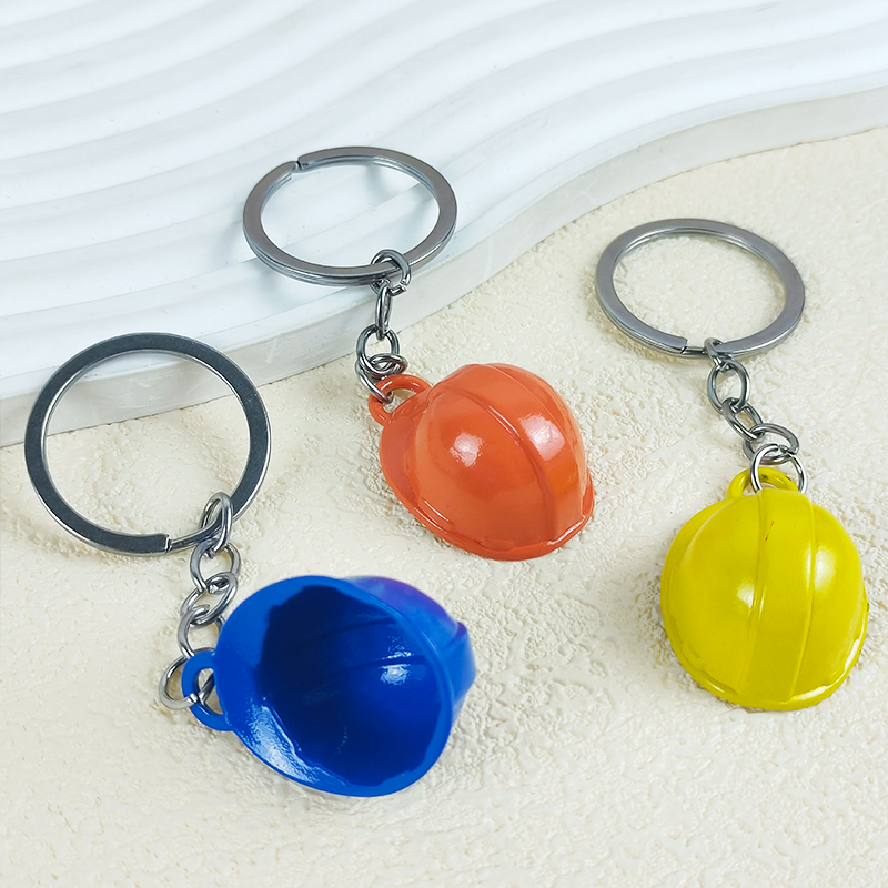 Creative Hard Hat Keychain Min - Heavy Equipment Keychain 评论和价格