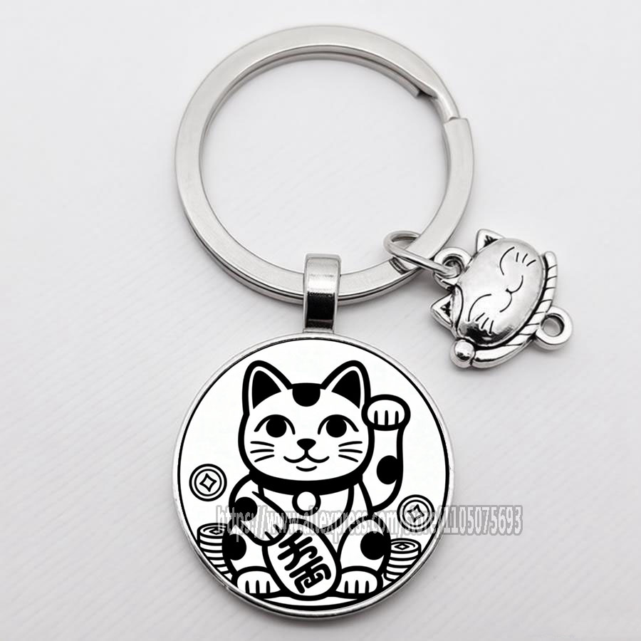 Fashion Lucky Cat Keychain Jap - Heavy Equipment Keychain 评论和价格