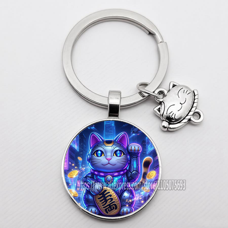 Fashion Lucky Cat Keychain Jap - Heavy Equipment Keychain 评论和价格