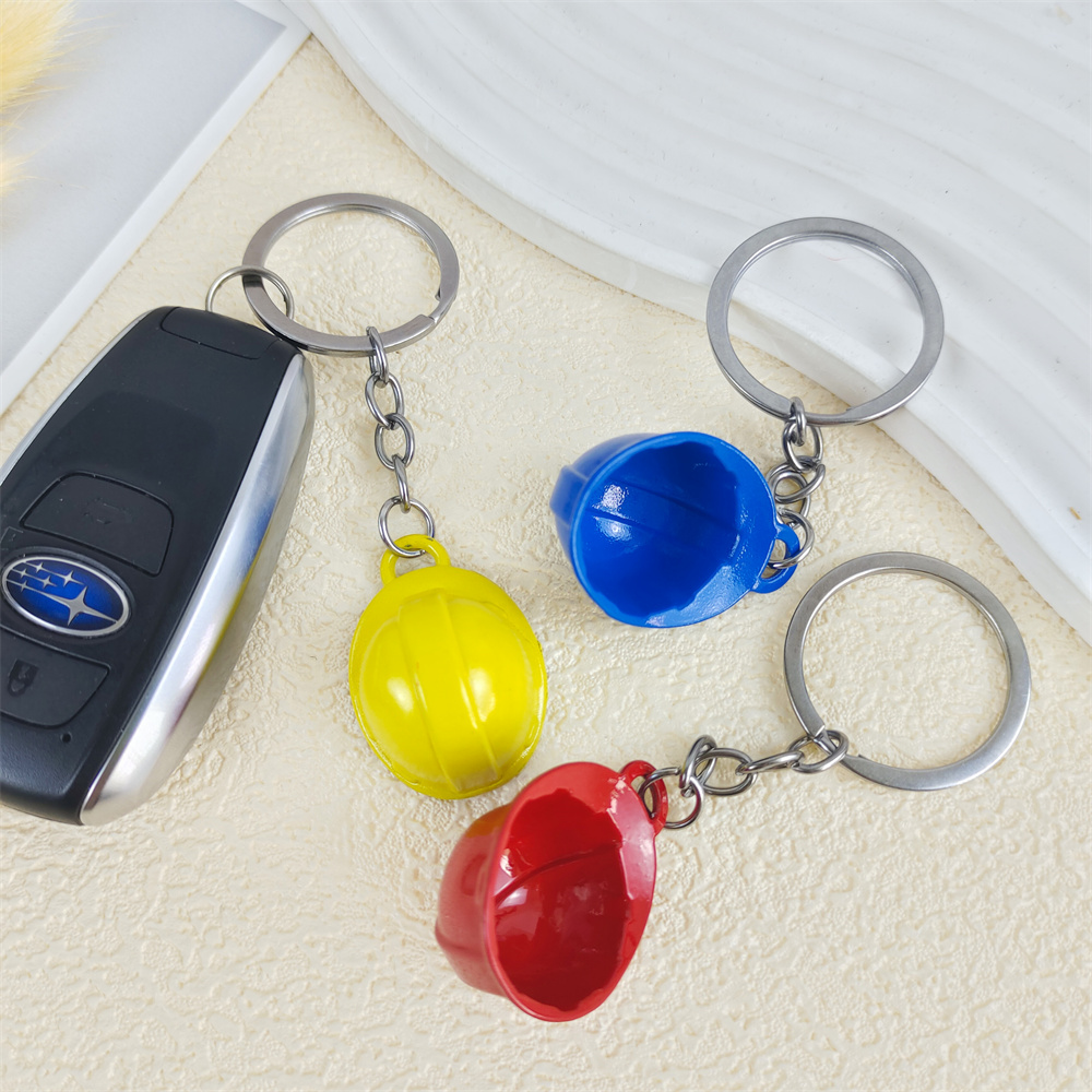 Colorful 3D Safety Hat Keychai - Heavy Equipment Keychain 评论和价格