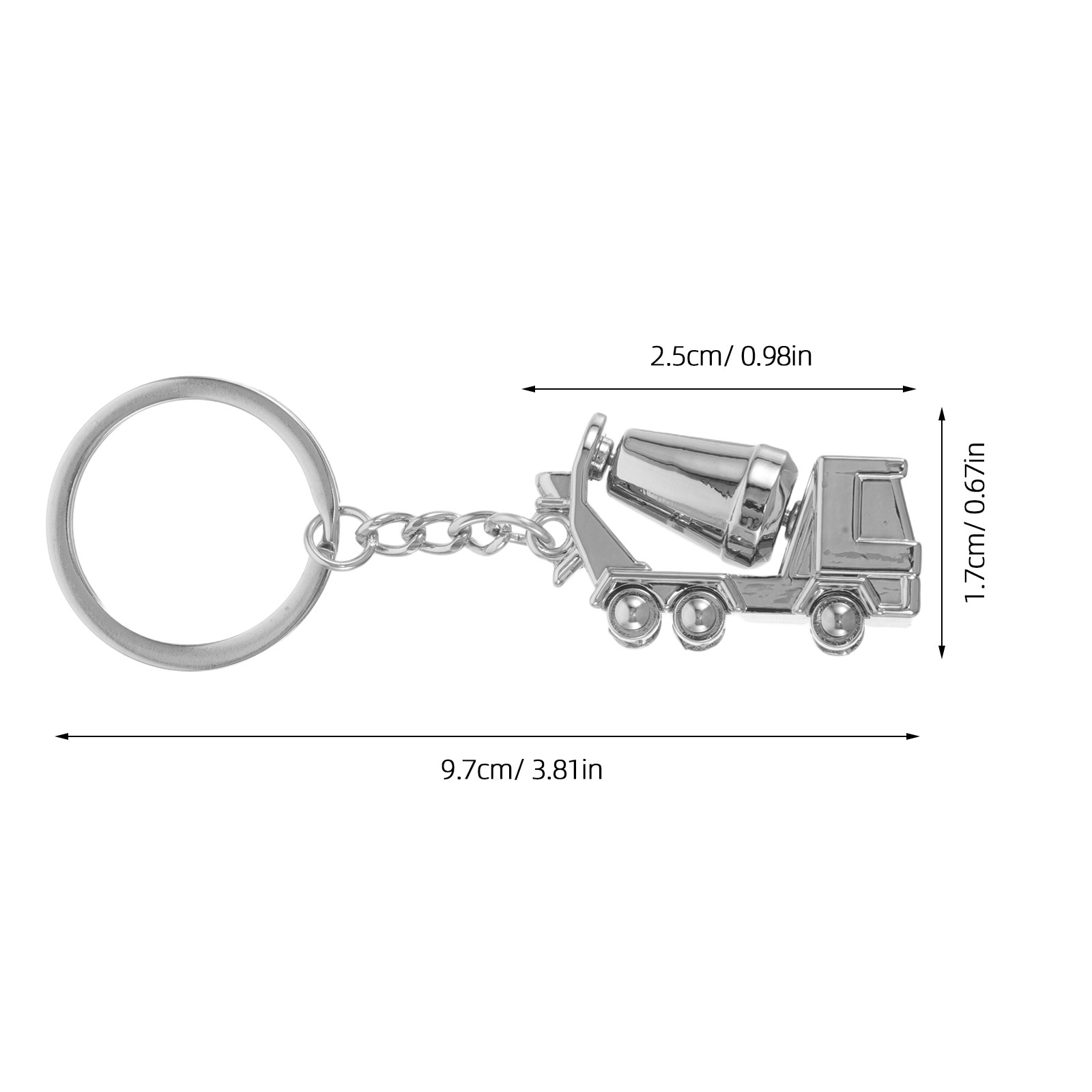 Alloy Mixer Truck Keychain 3D  - Heavy Equipment Keychain 评论和价格