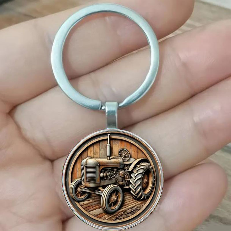 Retro agricultural tractor key - Heavy Equipment Keychain 评论和价格