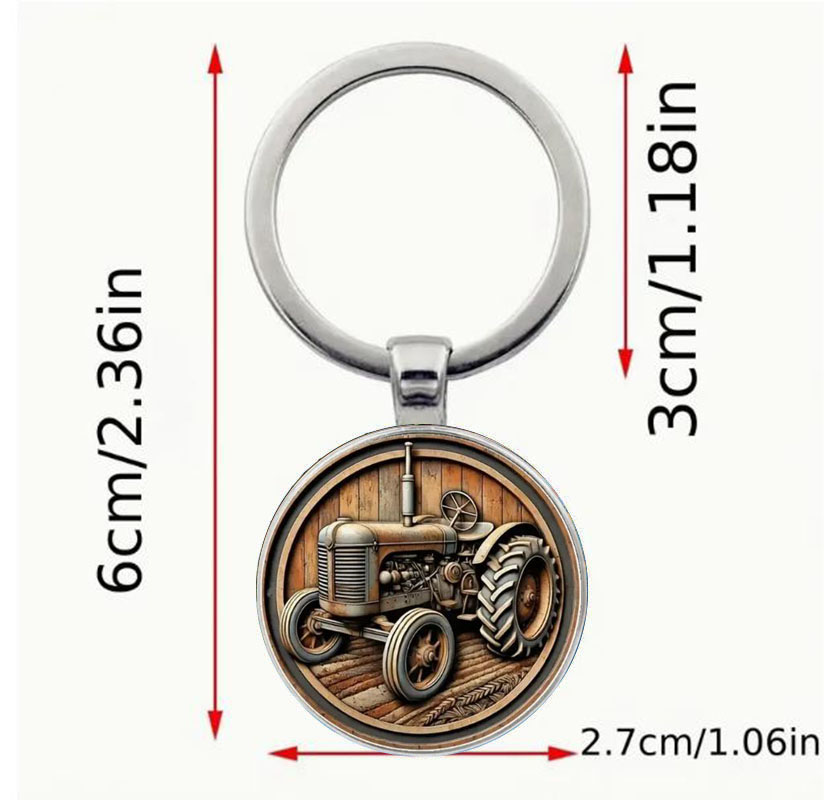 Retro agricultural tractor key - Heavy Equipment Keychain 评论和价格